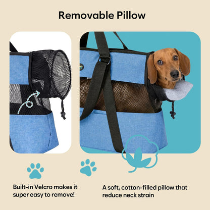 Large Pet Carrier for Dogs Cats, 18-20lbs, Hands-Free Purse Bag | extra large, storage pockets, travel vet shopping, medium pets
