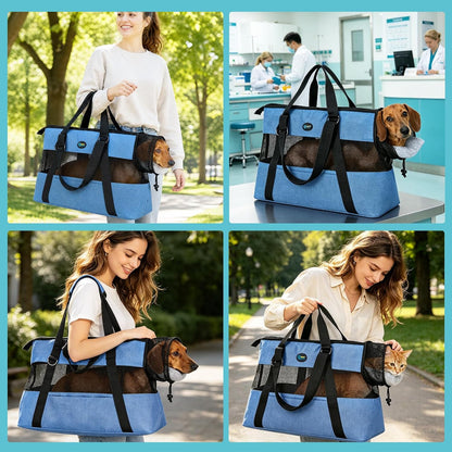 Large Pet Carrier for Dogs Cats, 18-20lbs, Hands-Free Purse Bag | extra large, storage pockets, travel vet shopping, medium pets