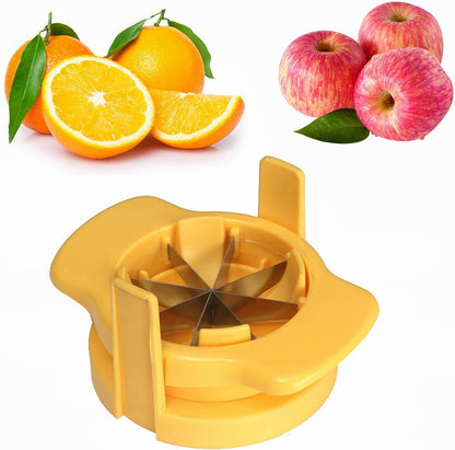 8-Wedge Lemon Slicer, Yellow, Polycarbonate, Plastic, Acrylonitrile Butadiene Styrene, Stainless Steel