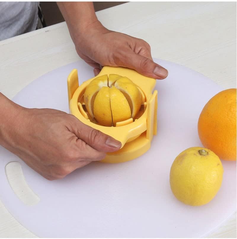 8-Wedge Lemon Slicer, Yellow, Polycarbonate, Plastic, Acrylonitrile Butadiene Styrene, Stainless Steel