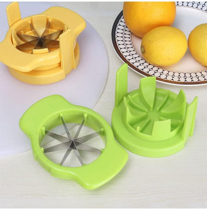 8-Wedge Lemon Slicer, Yellow, Polycarbonate, Plastic, Acrylonitrile Butadiene Styrene, Stainless Steel