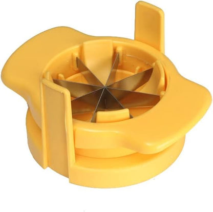 8-Wedge Lemon Slicer, Yellow, Polycarbonate, Plastic, Acrylonitrile Butadiene Styrene, Stainless Steel