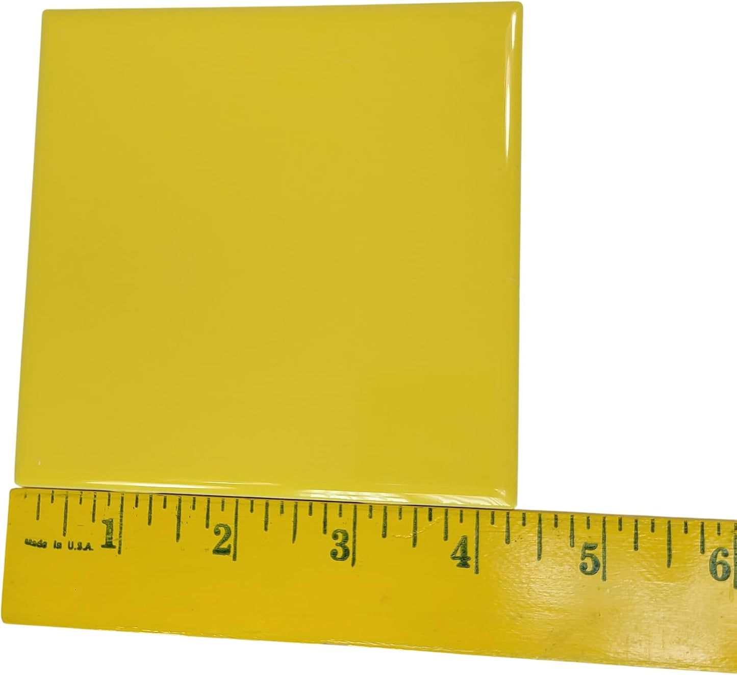 Sunflower Yellow Ceramic Tile 4.25 in Vintage Subway Square Shower Bathroom Kitchen Backsplash Mosaic Arts Crafts 10 Piece Pack