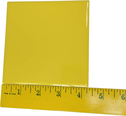 Sunflower Yellow Ceramic Tile 4.25 in Vintage Subway Square Shower Bathroom Kitchen Backsplash Mosaic Arts Crafts 10 Piece Pack