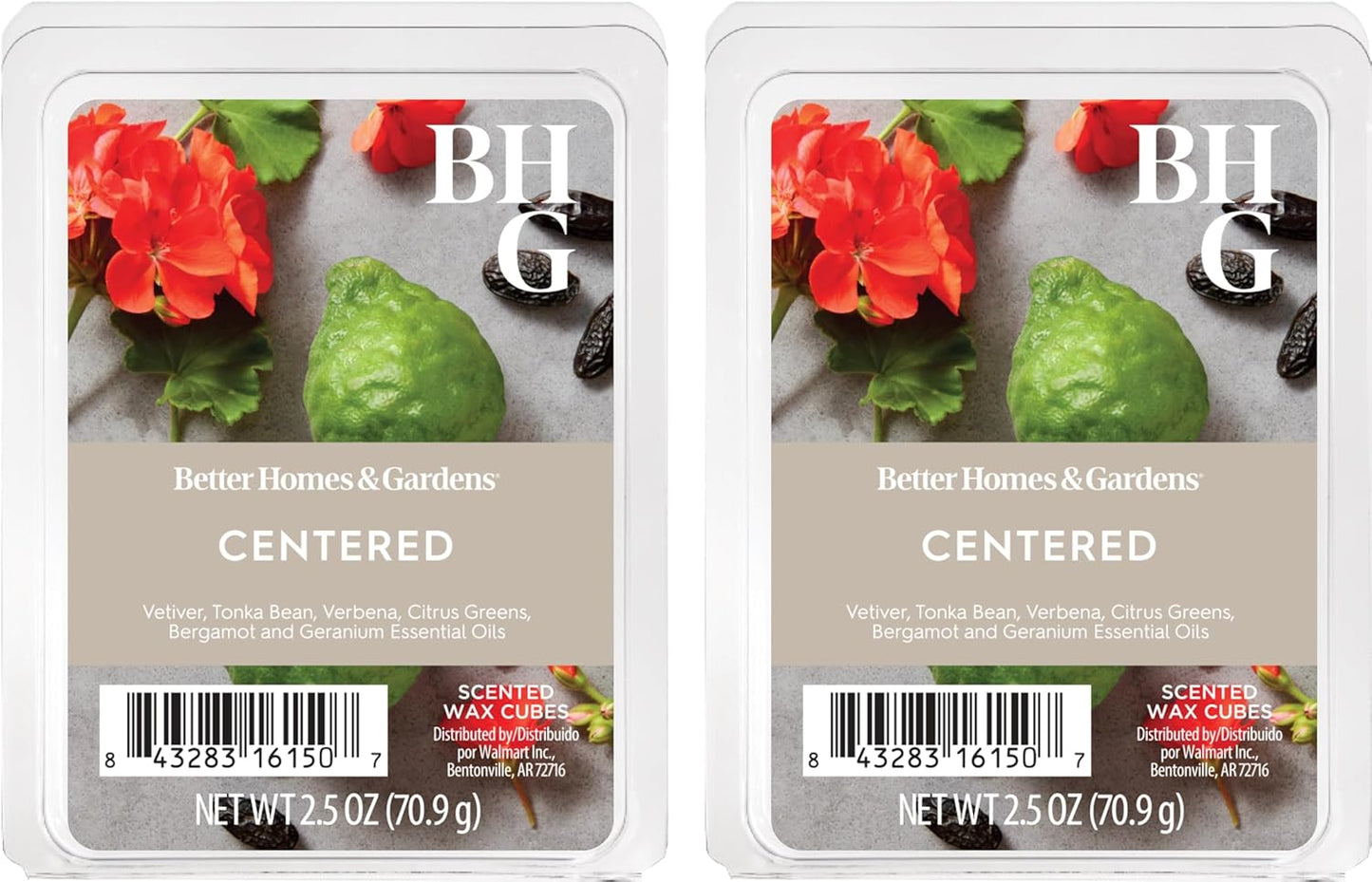 Better Homes and Gardens Scented Wax Cubes 2.5oz 2-Pack (Lemon and Mandarin)