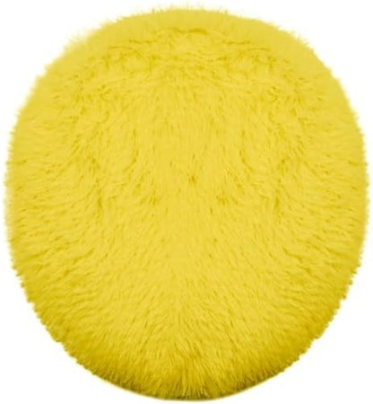 Soft Fluffy Toilet Lid Cover Yellow 17.7" x 19.7" | Adjustable Non Slip Backing, Washable Absorbent Toilet Seat Cover for Most Bathroom Elongated and Oblong Lid