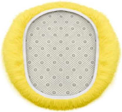 Soft Fluffy Toilet Lid Cover Yellow 17.7" x 19.7" | Adjustable Non Slip Backing, Washable Absorbent Toilet Seat Cover for Most Bathroom Elongated and Oblong Lid