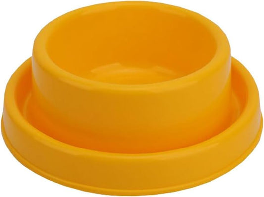 Ants Away Dog Bowl Cat Puppy Food Bowls Round No Spill Yellow S | Ant proof, safe food-grade plastic, anti-slide bottom, ant-block moat barrier, standard feeding size for Cats and Puppies
