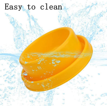 Ants Away Dog Bowl Cat Puppy Food Bowls Round No Spill Yellow S | Ant proof, safe food-grade plastic, anti-slide bottom, ant-block moat barrier, standard feeding size for Cats and Puppies
