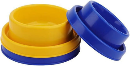 Ants Away Dog Bowl Cat Puppy Food Bowls Round No Spill Yellow S | Ant proof, safe food-grade plastic, anti-slide bottom, ant-block moat barrier, standard feeding size for Cats and Puppies