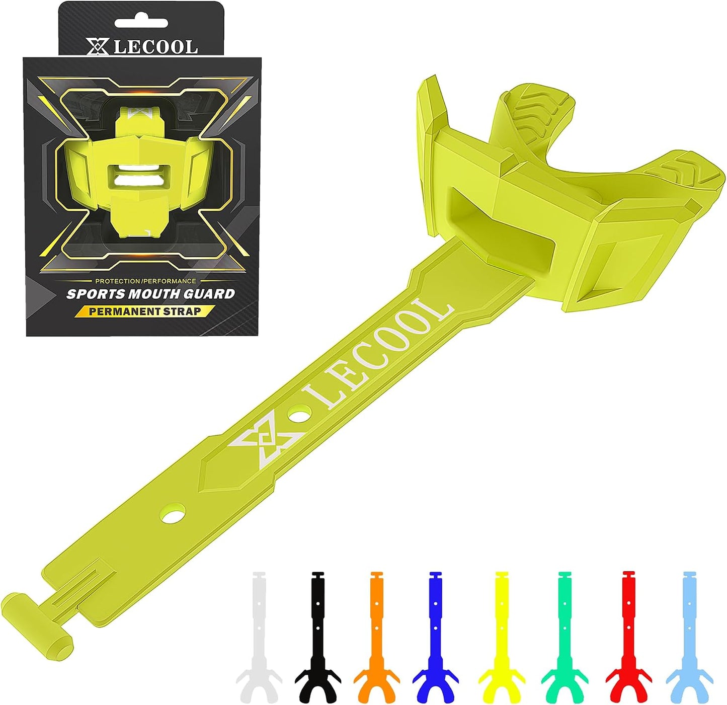 Football Mouth Guard with Strap for Youth & Adults.(Yellow) | No-Boil Instant Fit | High-Impact Protection | Lightweight Cushioning | Secure Strap | For Youth & Adult Football