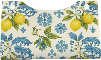 Lemon and Blue Ceramic Tissue Box Cover Rectangular Leather | Waterproof Durable lightweight Decorate Room