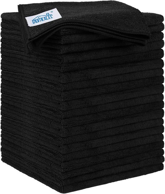 Yellow Microfiber Cleaning Cloths 12 Pack, 12.5 x 12.5 inch Microfiber Towel for Cars, Ultra Absorbent Car Washing Cloth, Lint Free Streak Free Cleaning Rags for Car, Kitchen, and Window
