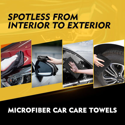 Yellow Microfiber Cleaning Cloths 12 Pack, 12.5 x 12.5 inch Microfiber Towel for Cars, Ultra Absorbent Car Washing Cloth, Lint Free Streak Free Cleaning Rags for Car, Kitchen, and Window