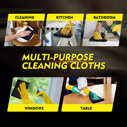 Yellow Microfiber Cleaning Cloths 12 Pack, 12.5 x 12.5 inch Microfiber Towel for Cars, Ultra Absorbent Car Washing Cloth, Lint Free Streak Free Cleaning Rags for Car, Kitchen, and Window