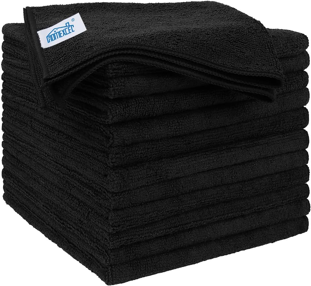 Yellow Microfiber Cleaning Cloths 12 Pack, 12.5 x 12.5 inch Microfiber Towel for Cars, Ultra Absorbent Car Washing Cloth, Lint Free Streak Free Cleaning Rags for Car, Kitchen, and Window