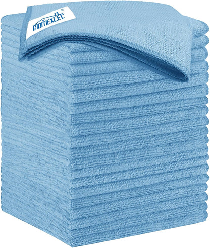 Yellow Microfiber Cleaning Cloths 12 Pack, 12.5 x 12.5 inch Microfiber Towel for Cars, Ultra Absorbent Car Washing Cloth, Lint Free Streak Free Cleaning Rags for Car, Kitchen, and Window