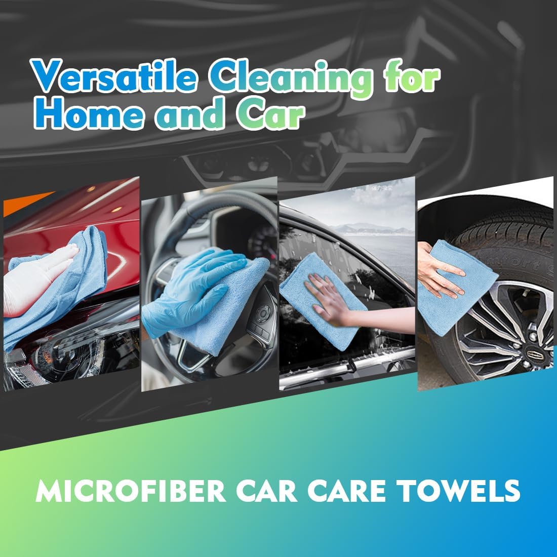 Yellow Microfiber Cleaning Cloths 12 Pack, 12.5 x 12.5 inch Microfiber Towel for Cars, Ultra Absorbent Car Washing Cloth, Lint Free Streak Free Cleaning Rags for Car, Kitchen, and Window
