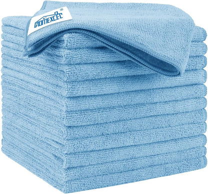 Yellow Microfiber Cleaning Cloths 12 Pack, 12.5 x 12.5 inch Microfiber Towel for Cars, Ultra Absorbent Car Washing Cloth, Lint Free Streak Free Cleaning Rags for Car, Kitchen, and Window