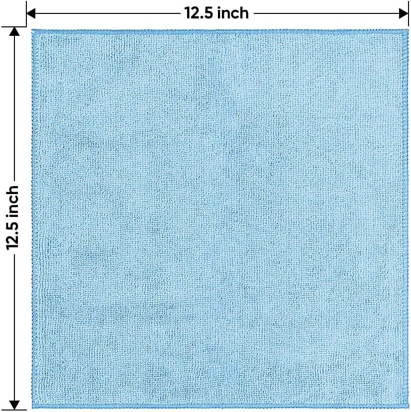 Yellow Microfiber Cleaning Cloths 12 Pack, 12.5 x 12.5 inch Microfiber Towel for Cars, Ultra Absorbent Car Washing Cloth, Lint Free Streak Free Cleaning Rags for Car, Kitchen, and Window