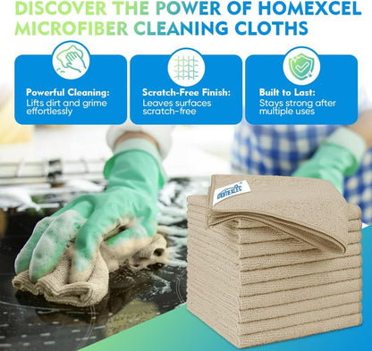 Yellow Microfiber Cleaning Cloths 12 Pack, 12.5 x 12.5 inch Microfiber Towel for Cars, Ultra Absorbent Car Washing Cloth, Lint Free Streak Free Cleaning Rags for Car, Kitchen, and Window