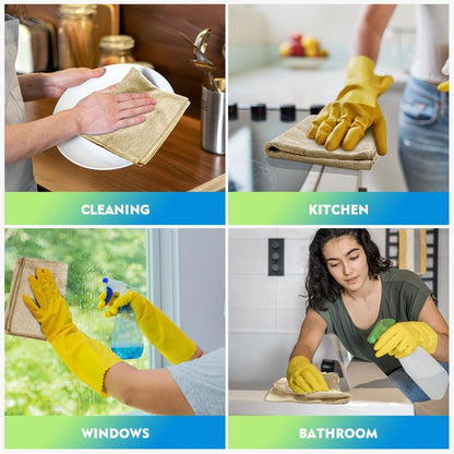 Yellow Microfiber Cleaning Cloths 12 Pack, 12.5 x 12.5 inch Microfiber Towel for Cars, Ultra Absorbent Car Washing Cloth, Lint Free Streak Free Cleaning Rags for Car, Kitchen, and Window