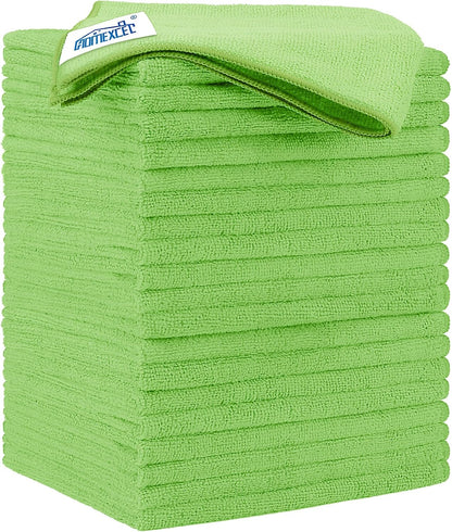 Yellow Microfiber Cleaning Cloths 12 Pack, 12.5 x 12.5 inch Microfiber Towel for Cars, Ultra Absorbent Car Washing Cloth, Lint Free Streak Free Cleaning Rags for Car, Kitchen, and Window