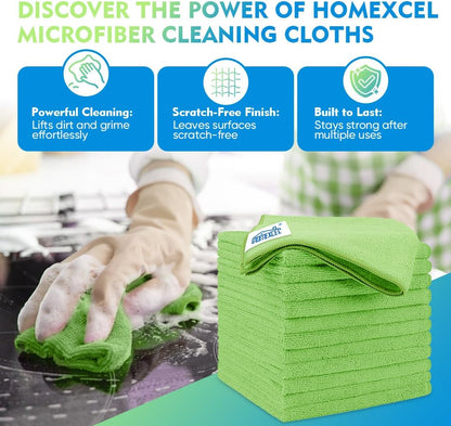 Yellow Microfiber Cleaning Cloths 12 Pack, 12.5 x 12.5 inch Microfiber Towel for Cars, Ultra Absorbent Car Washing Cloth, Lint Free Streak Free Cleaning Rags for Car, Kitchen, and Window