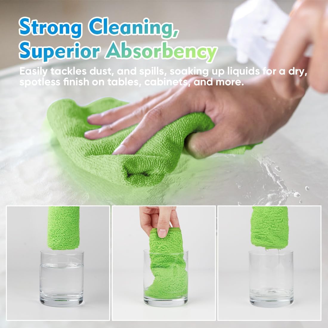 Yellow Microfiber Cleaning Cloths 12 Pack, 12.5 x 12.5 inch Microfiber Towel for Cars, Ultra Absorbent Car Washing Cloth, Lint Free Streak Free Cleaning Rags for Car, Kitchen, and Window