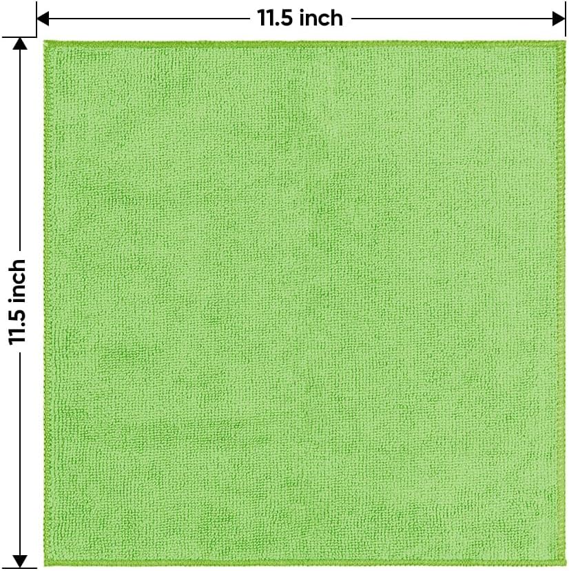 Yellow Microfiber Cleaning Cloths 12 Pack, 12.5 x 12.5 inch Microfiber Towel for Cars, Ultra Absorbent Car Washing Cloth, Lint Free Streak Free Cleaning Rags for Car, Kitchen, and Window