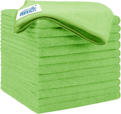 Yellow Microfiber Cleaning Cloths 12 Pack, 12.5 x 12.5 inch Microfiber Towel for Cars, Ultra Absorbent Car Washing Cloth, Lint Free Streak Free Cleaning Rags for Car, Kitchen, and Window