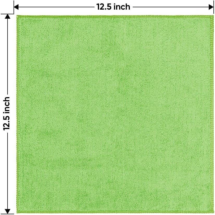 Yellow Microfiber Cleaning Cloths 12 Pack, 12.5 x 12.5 inch Microfiber Towel for Cars, Ultra Absorbent Car Washing Cloth, Lint Free Streak Free Cleaning Rags for Car, Kitchen, and Window