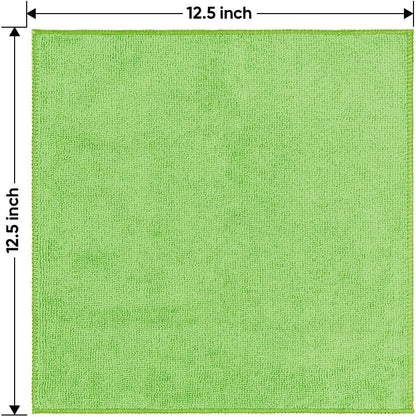 Yellow Microfiber Cleaning Cloths 12 Pack, 12.5 x 12.5 inch Microfiber Towel for Cars, Ultra Absorbent Car Washing Cloth, Lint Free Streak Free Cleaning Rags for Car, Kitchen, and Window