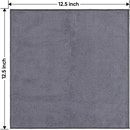 Yellow Microfiber Cleaning Cloths 12 Pack, 12.5 x 12.5 inch Microfiber Towel for Cars, Ultra Absorbent Car Washing Cloth, Lint Free Streak Free Cleaning Rags for Car, Kitchen, and Window