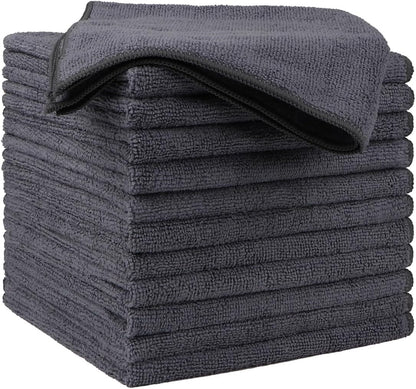 Yellow Microfiber Cleaning Cloths 12 Pack, 12.5 x 12.5 inch Microfiber Towel for Cars, Ultra Absorbent Car Washing Cloth, Lint Free Streak Free Cleaning Rags for Car, Kitchen, and Window