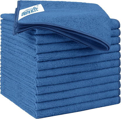 Yellow Microfiber Cleaning Cloths 12 Pack, 12.5 x 12.5 inch Microfiber Towel for Cars, Ultra Absorbent Car Washing Cloth, Lint Free Streak Free Cleaning Rags for Car, Kitchen, and Window