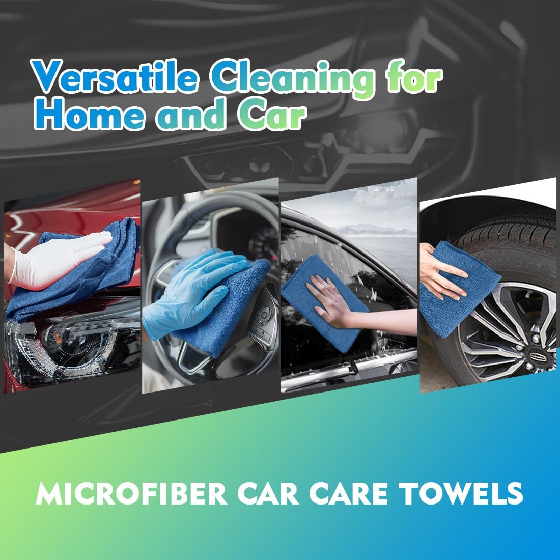 Yellow Microfiber Cleaning Cloths 12 Pack, 12.5 x 12.5 inch Microfiber Towel for Cars, Ultra Absorbent Car Washing Cloth, Lint Free Streak Free Cleaning Rags for Car, Kitchen, and Window