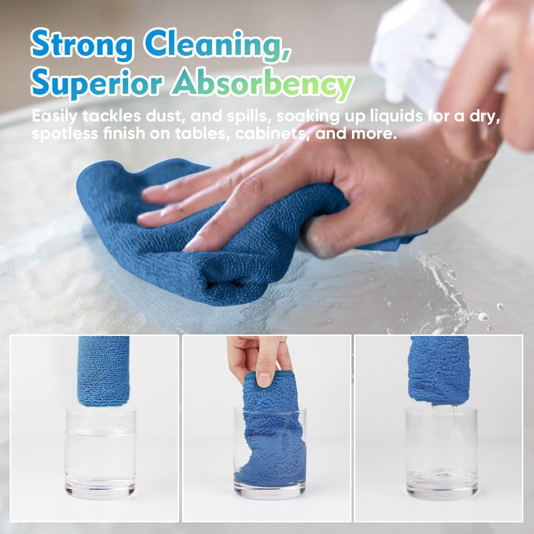 Yellow Microfiber Cleaning Cloths 12 Pack, 12.5 x 12.5 inch Microfiber Towel for Cars, Ultra Absorbent Car Washing Cloth, Lint Free Streak Free Cleaning Rags for Car, Kitchen, and Window