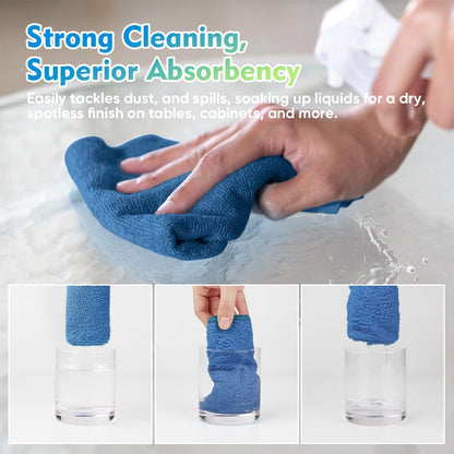 Yellow Microfiber Cleaning Cloths 12 Pack, 12.5 x 12.5 inch Microfiber Towel for Cars, Ultra Absorbent Car Washing Cloth, Lint Free Streak Free Cleaning Rags for Car, Kitchen, and Window