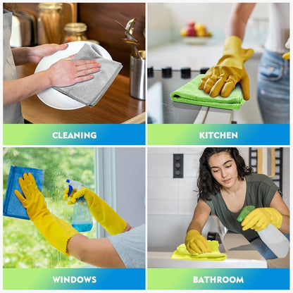 Yellow Microfiber Cleaning Cloths 12 Pack, 12.5 x 12.5 inch Microfiber Towel for Cars, Ultra Absorbent Car Washing Cloth, Lint Free Streak Free Cleaning Rags for Car, Kitchen, and Window