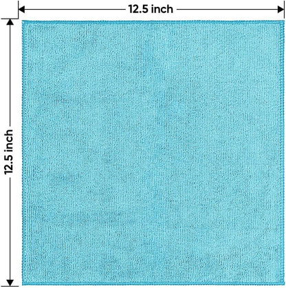 Yellow Microfiber Cleaning Cloths 12 Pack, 12.5 x 12.5 inch Microfiber Towel for Cars, Ultra Absorbent Car Washing Cloth, Lint Free Streak Free Cleaning Rags for Car, Kitchen, and Window