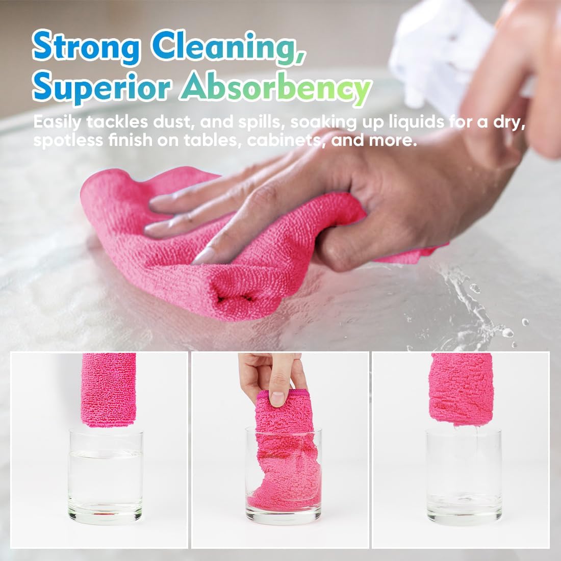 Yellow Microfiber Cleaning Cloths 12 Pack, 12.5 x 12.5 inch Microfiber Towel for Cars, Ultra Absorbent Car Washing Cloth, Lint Free Streak Free Cleaning Rags for Car, Kitchen, and Window