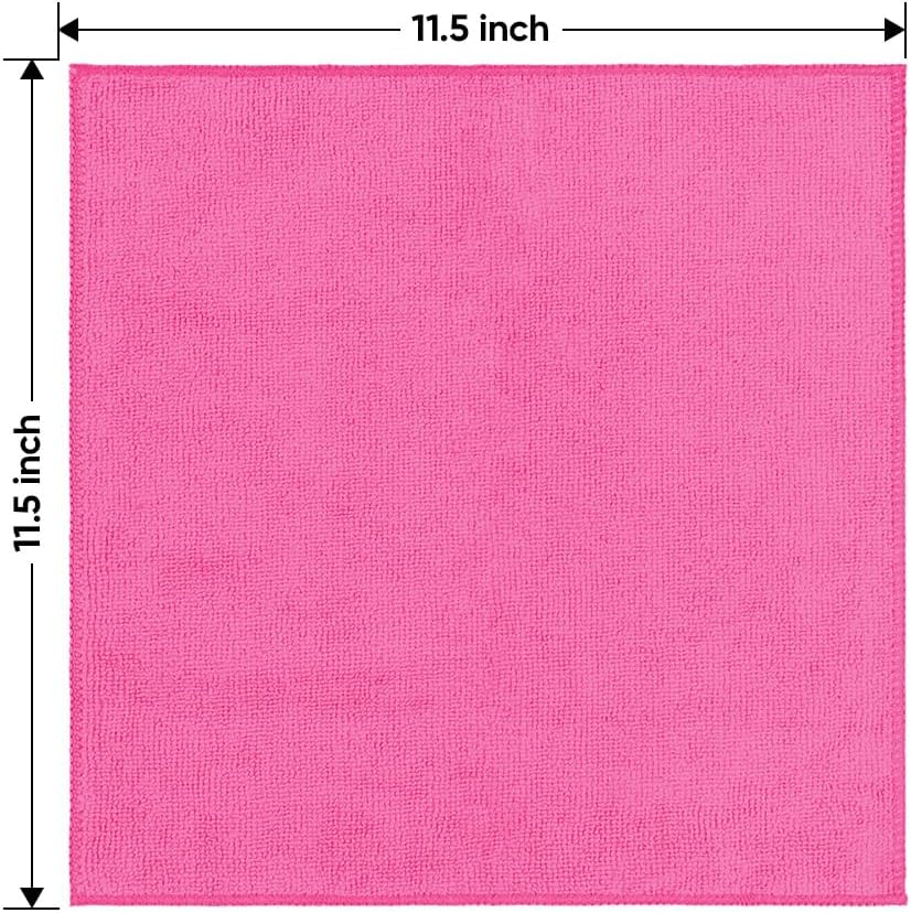 Yellow Microfiber Cleaning Cloths 12 Pack, 12.5 x 12.5 inch Microfiber Towel for Cars, Ultra Absorbent Car Washing Cloth, Lint Free Streak Free Cleaning Rags for Car, Kitchen, and Window