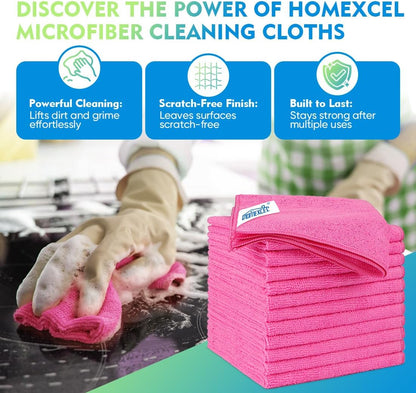 Yellow Microfiber Cleaning Cloths 12 Pack, 12.5 x 12.5 inch Microfiber Towel for Cars, Ultra Absorbent Car Washing Cloth, Lint Free Streak Free Cleaning Rags for Car, Kitchen, and Window