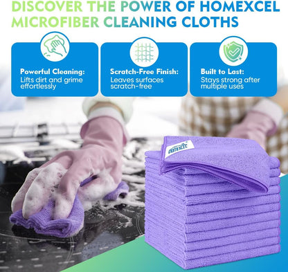Yellow Microfiber Cleaning Cloths 12 Pack, 12.5 x 12.5 inch Microfiber Towel for Cars, Ultra Absorbent Car Washing Cloth, Lint Free Streak Free Cleaning Rags for Car, Kitchen, and Window