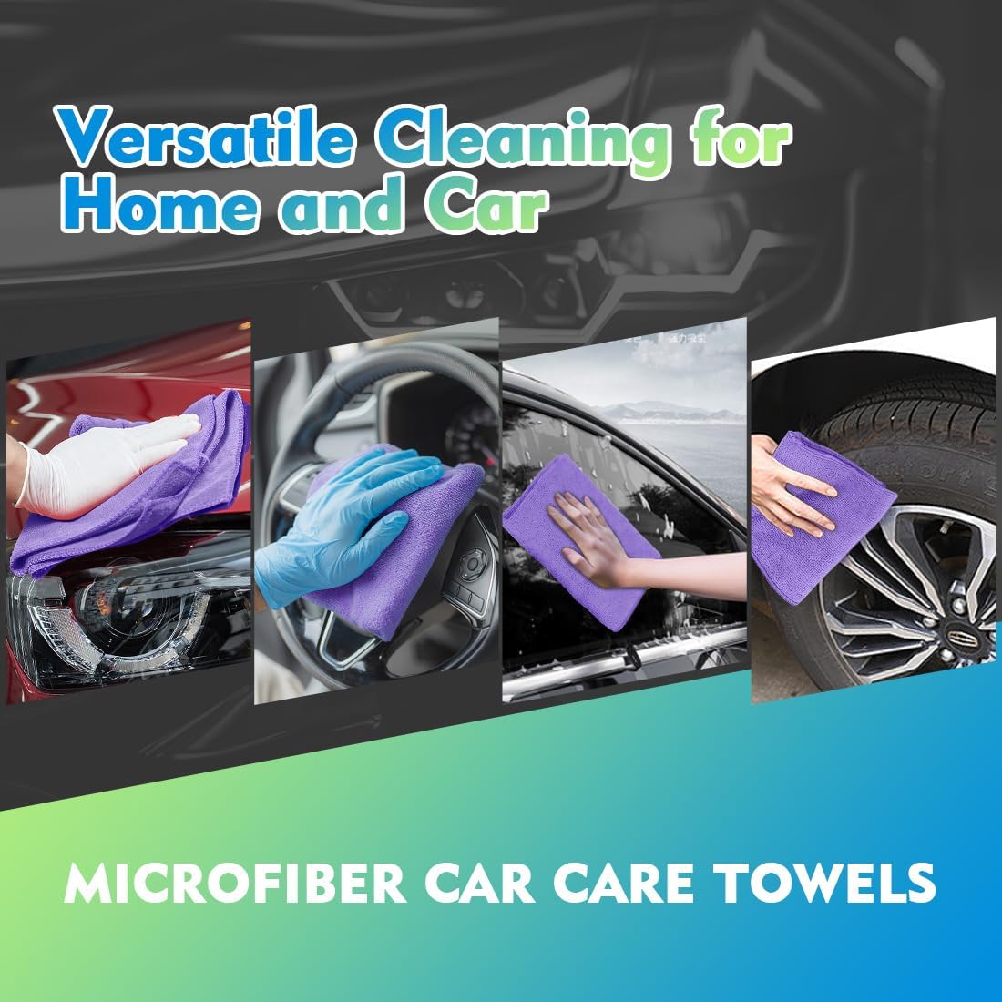 Yellow Microfiber Cleaning Cloths 12 Pack, 12.5 x 12.5 inch Microfiber Towel for Cars, Ultra Absorbent Car Washing Cloth, Lint Free Streak Free Cleaning Rags for Car, Kitchen, and Window