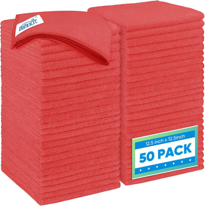 Yellow Microfiber Cleaning Cloths 12 Pack, 12.5 x 12.5 inch Microfiber Towel for Cars, Ultra Absorbent Car Washing Cloth, Lint Free Streak Free Cleaning Rags for Car, Kitchen, and Window