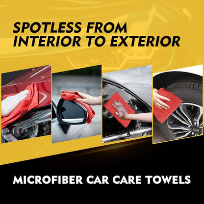 Yellow Microfiber Cleaning Cloths 12 Pack, 12.5 x 12.5 inch Microfiber Towel for Cars, Ultra Absorbent Car Washing Cloth, Lint Free Streak Free Cleaning Rags for Car, Kitchen, and Window