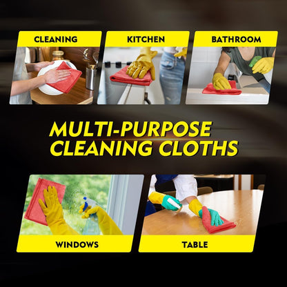 Yellow Microfiber Cleaning Cloths 12 Pack, 12.5 x 12.5 inch Microfiber Towel for Cars, Ultra Absorbent Car Washing Cloth, Lint Free Streak Free Cleaning Rags for Car, Kitchen, and Window