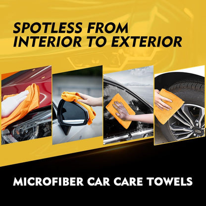 Yellow Microfiber Cleaning Cloths 12 Pack, 12.5 x 12.5 inch Microfiber Towel for Cars, Ultra Absorbent Car Washing Cloth, Lint Free Streak Free Cleaning Rags for Car, Kitchen, and Window